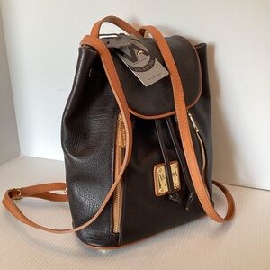 Valentina Drawstring Convertible Backpack in Deep Brown Leather #4408 NWT $248